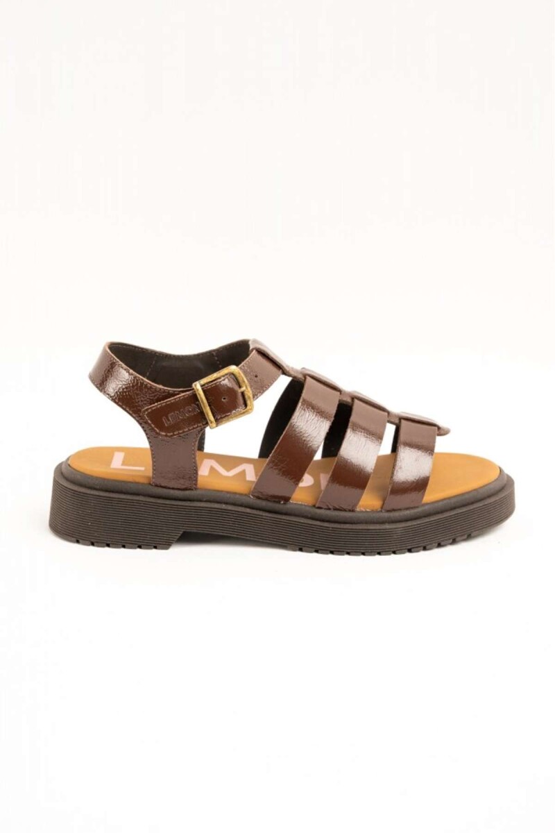 Sandalias Cangrejeras De Cuero - Chocolate 