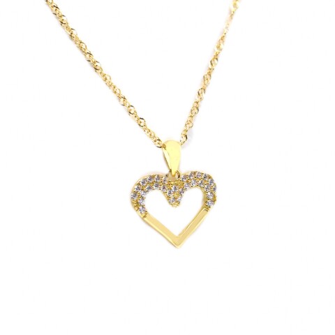 Cadena y Colgante en Oro 18Kilates con Zirconia Cadena y Colgante en Oro 18Kilates con Zirconia