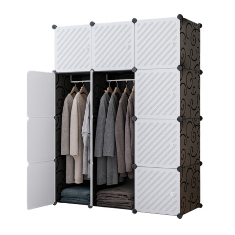 Placard Ropero IMBACK IBK-PLC010 | Organizador Modular de Ropa, Compacto, Resistente y Moderno Negro Placard Ropero IMBACK IBK-PLC010 | Organizador Modular de Ropa, Compacto, Resistente y Moderno Negro
