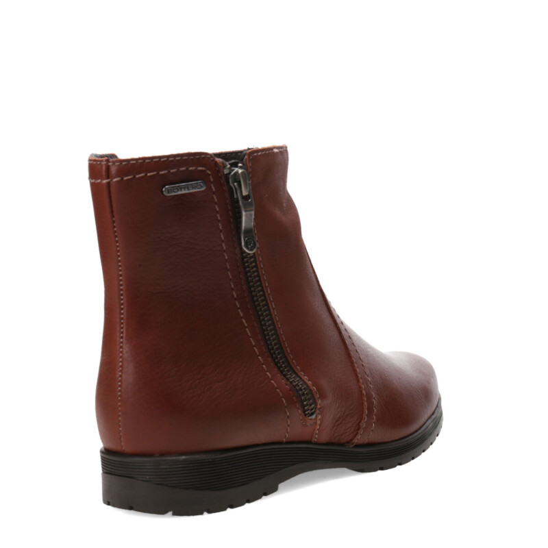 Bota de Mujer Bottero Caña Baja de Cuero Marrón Coñac