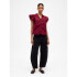 V-FLUTTER SLV EYELET YOKE TOP RED DELICIOUS