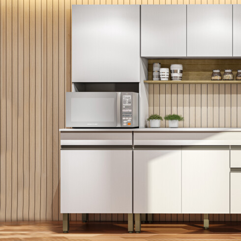 Modulo Para Microondas Con Tapa Y Dos Puertas Blanco BLANCO