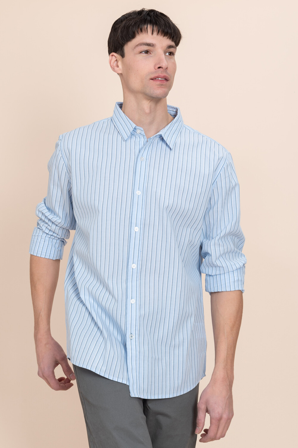 Camisa Manga Larga Celeste BAS Basic Simple
