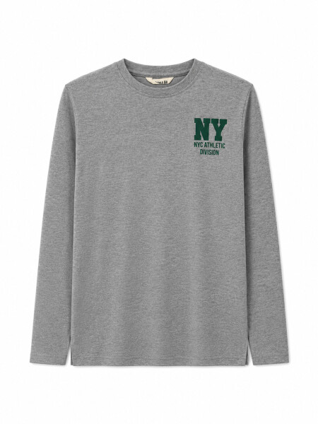 REMERA MANGA LARGA LOCAL GRIS MELANGE M