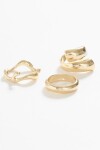 Set 3 anillos metallic grueso dorado
