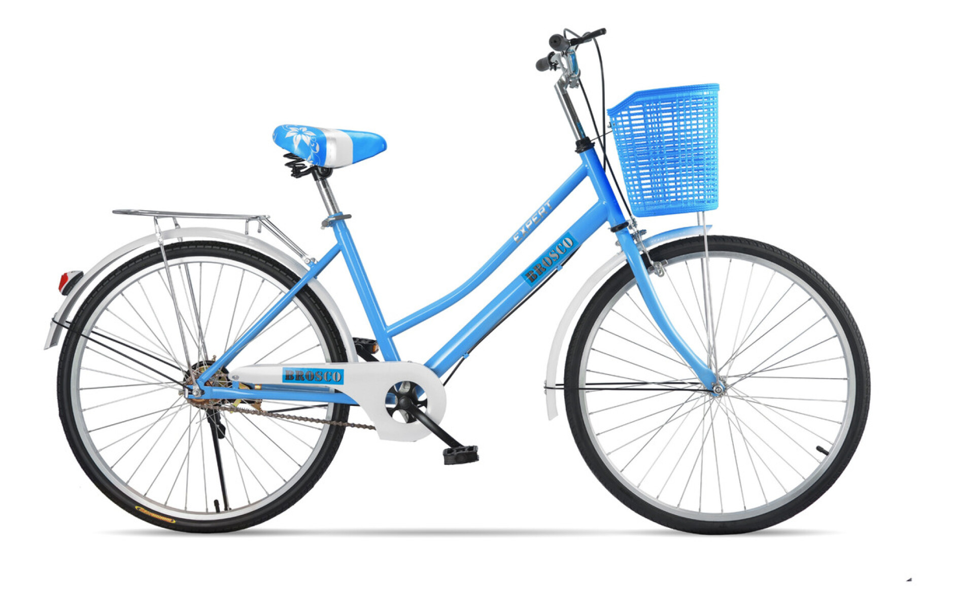 Bicicleta Playera Paseo Dama Rodado 26 + Bolso + Parrilla - Azul 