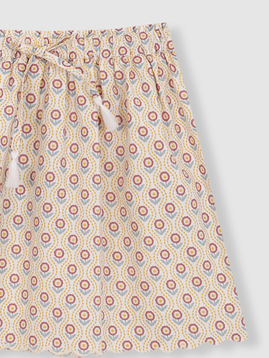 Falda Estampada Blanco