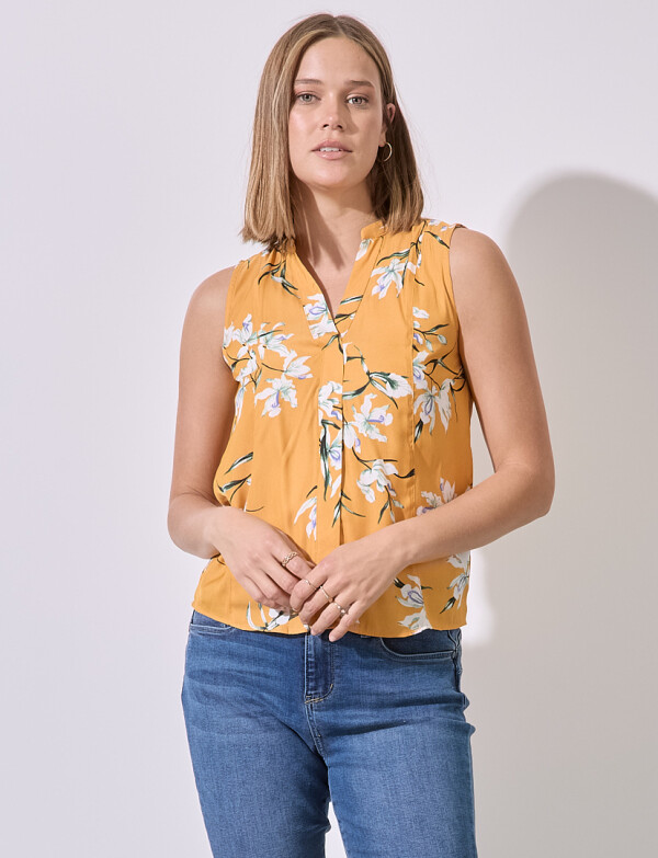 Blusa Flores MOSTAZA/MULTI