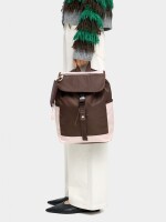 Mochila Color Block Con Nylon burdeos