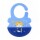 Babero en Silicona Impermeable con Bolsillo Contenedor Bebés Azul
