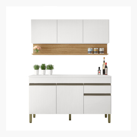JUEGO COCINA MODULAR MOBILIARIO MADERA MDP LINE BLANCO BLANCO