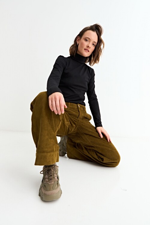 Pantalón pana wide leg OCRE