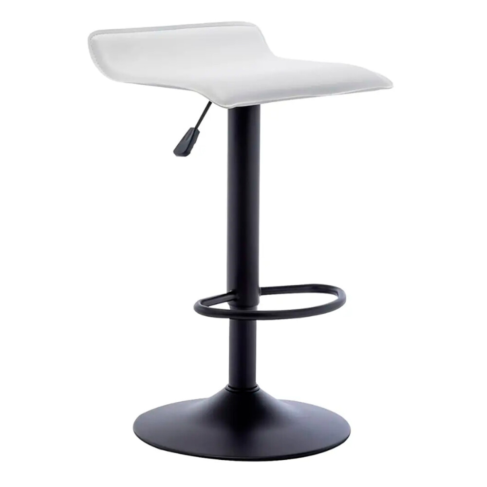 Butaca ecocuero con base negra promo x2 Blanco