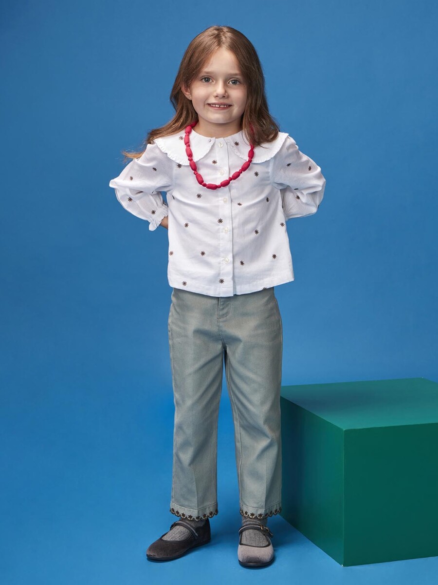 Pantalon Bordados Verde Suave