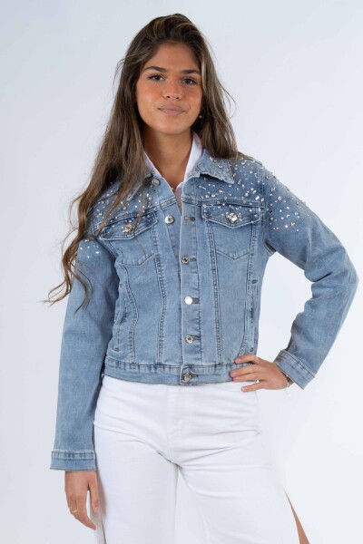 Campera de jean con strass Jean Celeste