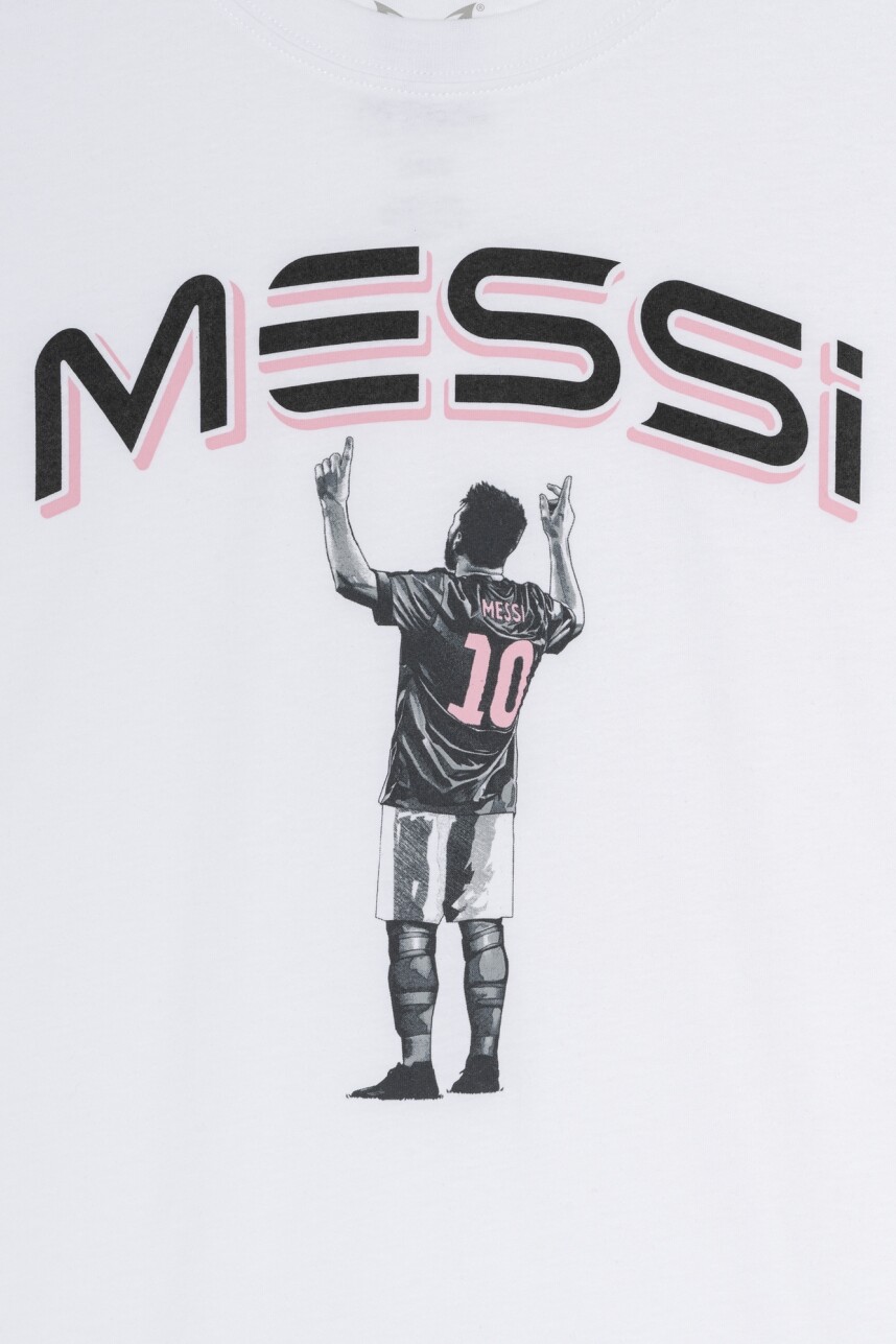 Remera Messi Manga Larga Niño New Off White
