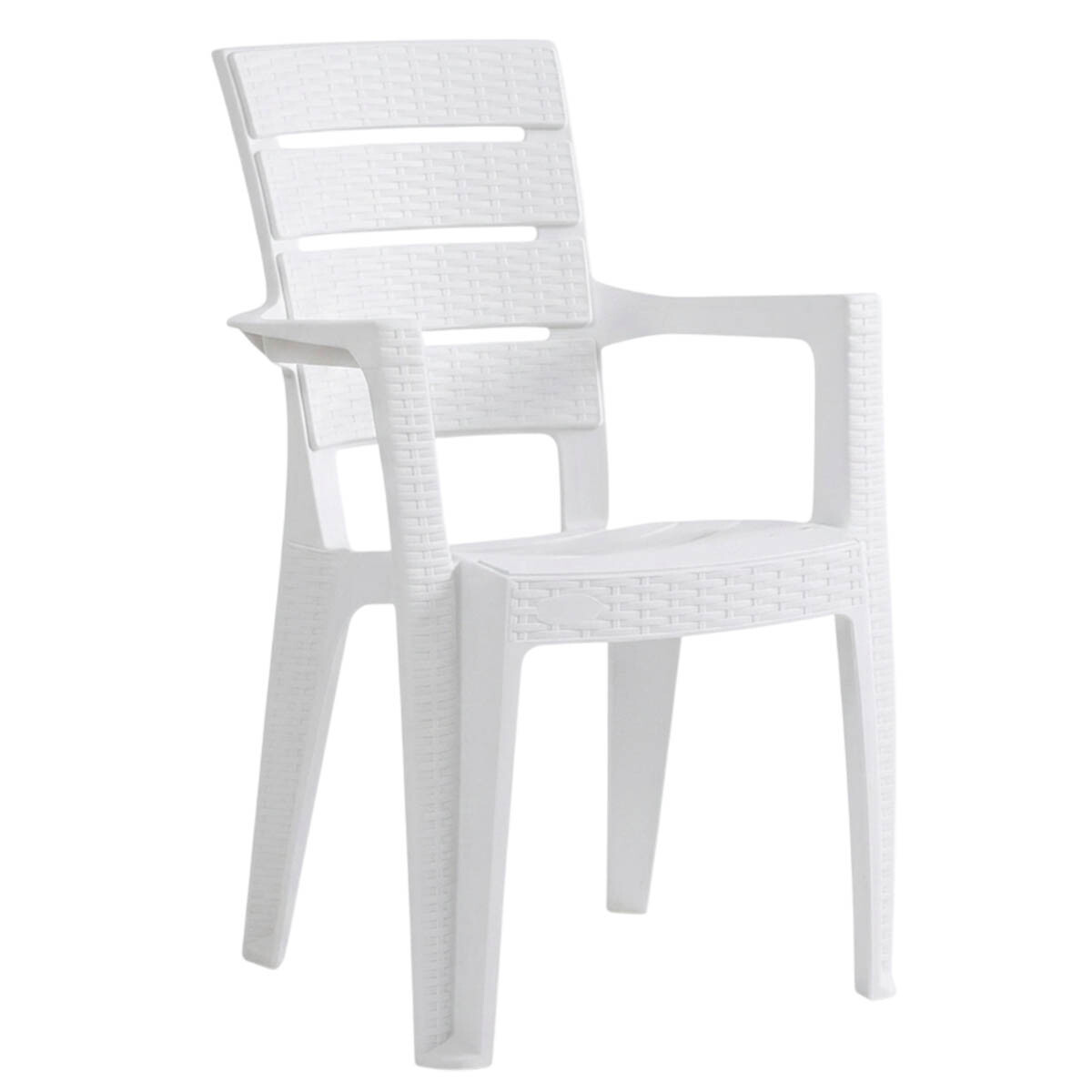Silla Jardín Rattan Apilable UV 150kg Exterior Turca - Blanco 