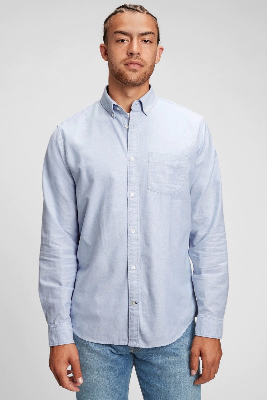 Camisa Oxford Standard Fit Hombre Light Blue