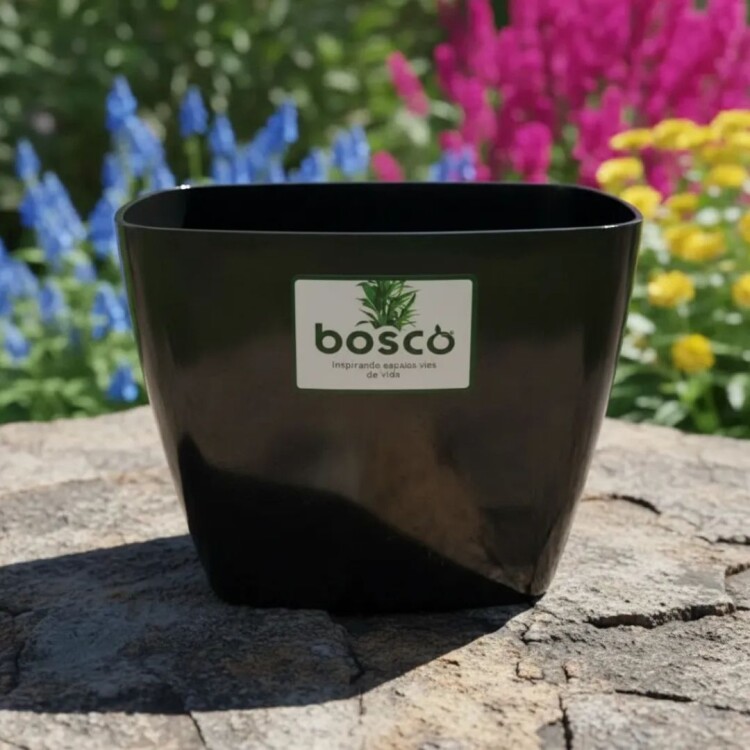 MACETA CUADRADA 18 CM UMBRA NEGRA MACETA CUADRADA 18 CM UMBRA NEGRA