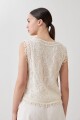 Top bordado c/ flecos crudo