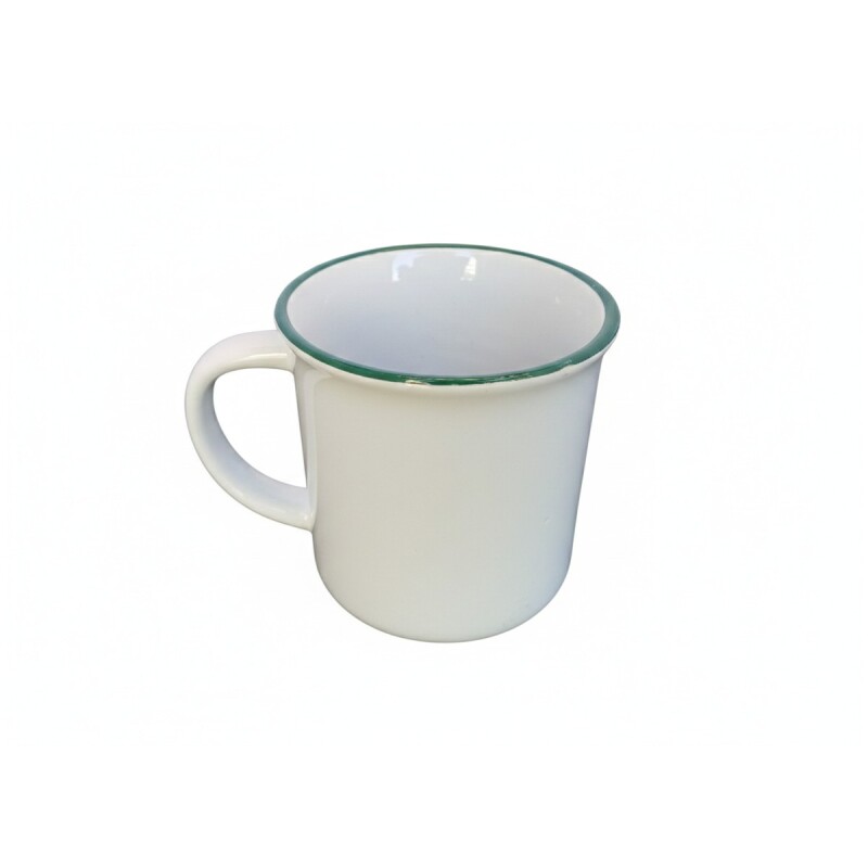 TAZA BLANCO C/BORDE COLORES SURT 320ML Unica