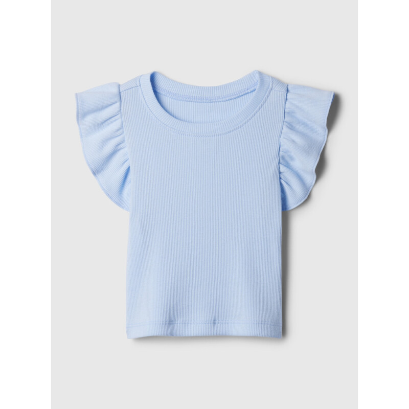 SS BRANNANS RIB FLUTTER TOP BICOASTAL BLUE