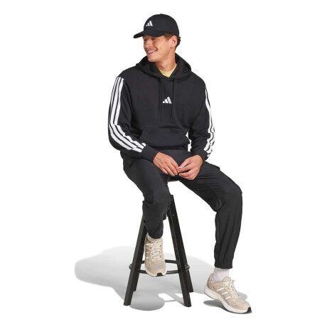 Abrigo Essentials French Terry 3 bandas de Hombre Negro