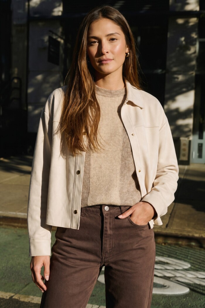 Camisa Gamuza Vegana Crudo