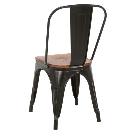SILLA DE COMEDOR CY-2000W2 METAL NEGRO ESTILO TOLIX