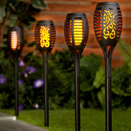 Set x8 Antorcha Led Lámpara Solar Efecto Llama Estaca Hog007004