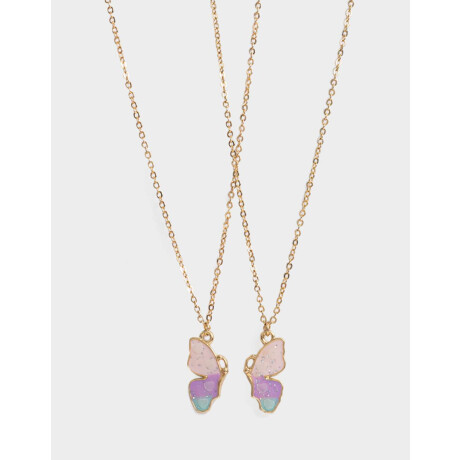 Set De Collares Para Compartir De Mariposas Dorado