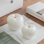 MANZANA DECORATIVA 7.5CM BLANCO/DORADO MANZANA DECORATIVA 7.5CM BLANCO/DORADO