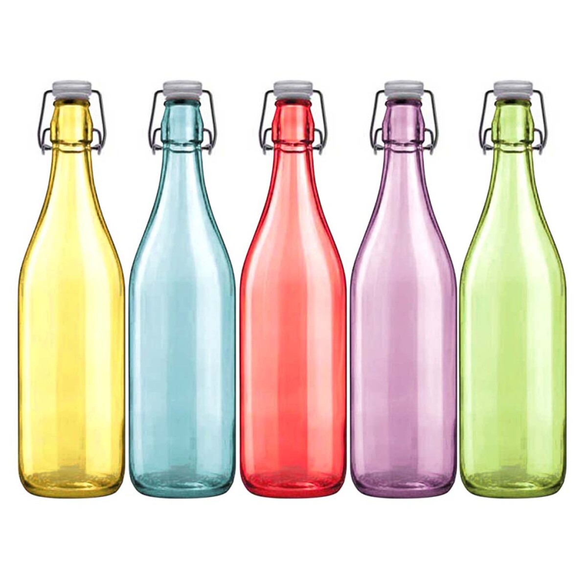 Botella Vidrio 1/2 lt Colores Tapa Hermetica - 000 