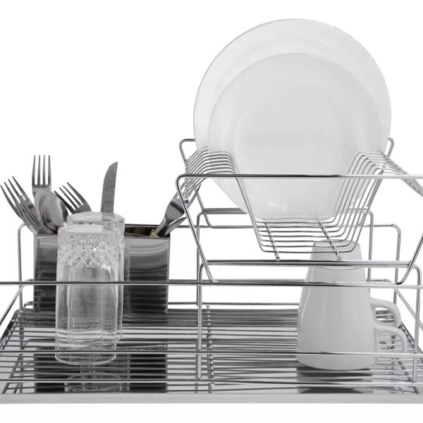 Escurridor de Platos Seca Vajilla Cubiertos 2 Niveles Acero IMBACK Color Plateado Escurridor de Platos Seca Vajilla Cubiertos 2 Niveles Acero IMBACK Color Plateado