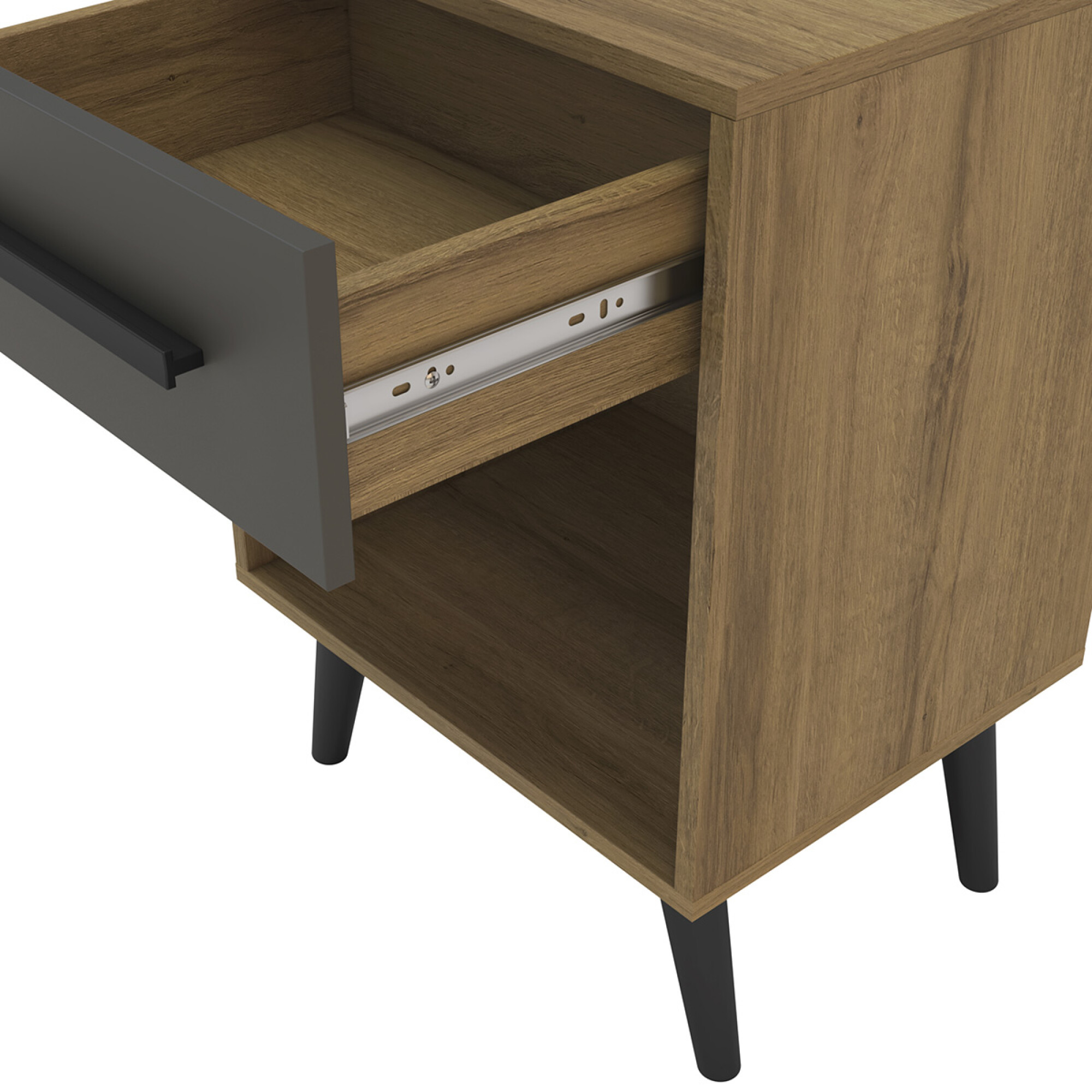 Mesa De Luz Modelo Suecia Color Miel/grafite Intenso — Castro