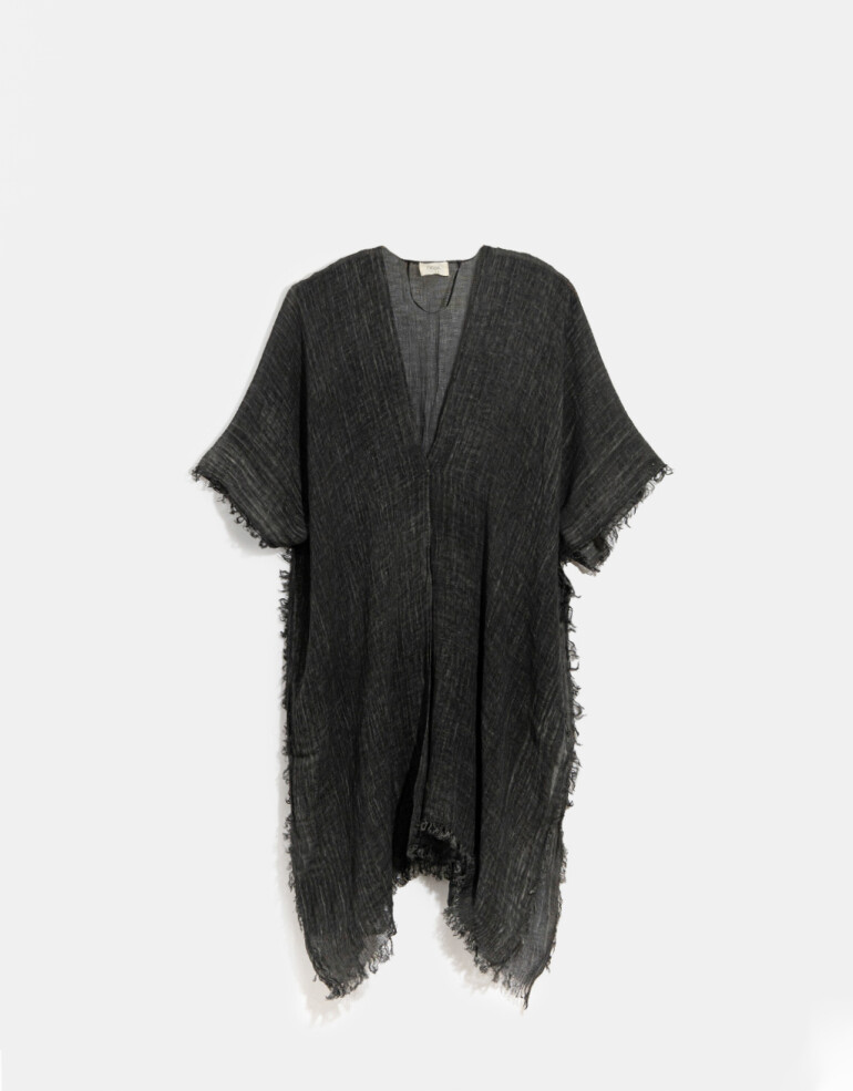 Kimonos Kimono Con Flecos - Negro