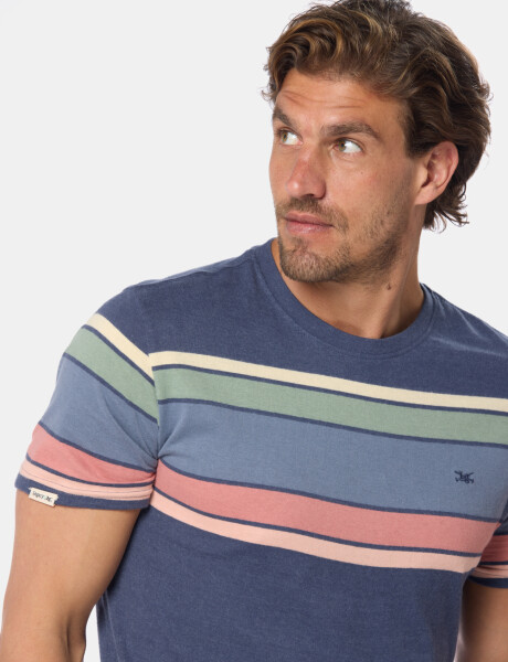 REMERA RAYADA Azul