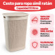 Cesto para ropa simil ratán con tapa 55 lts ARENA