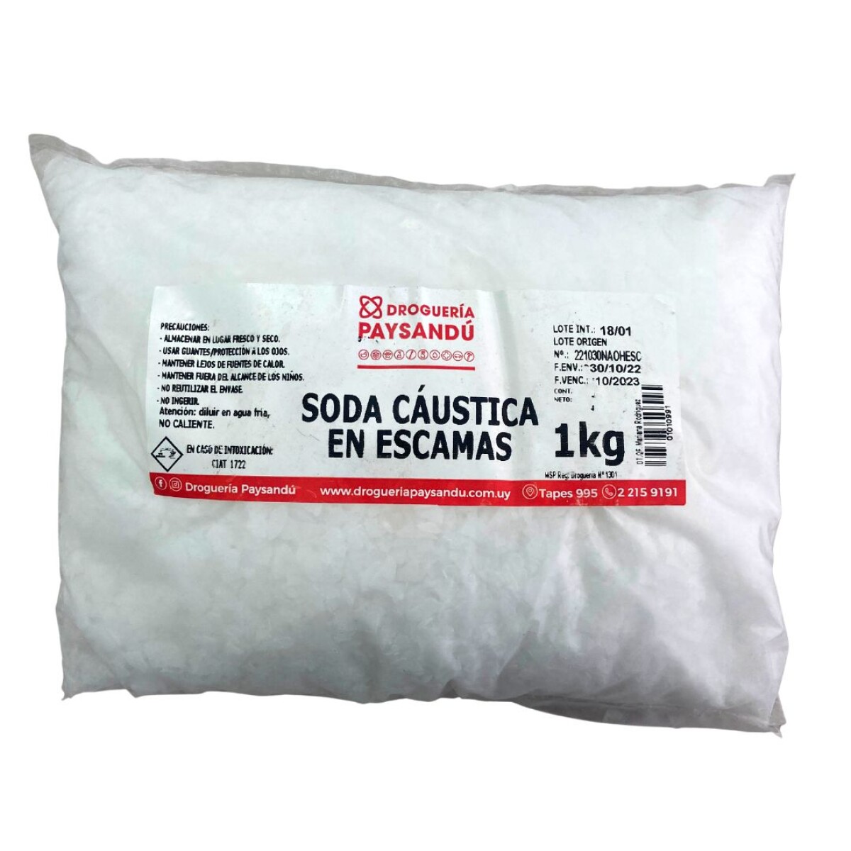 Soda Cáustica en Escamas - 1 kg 