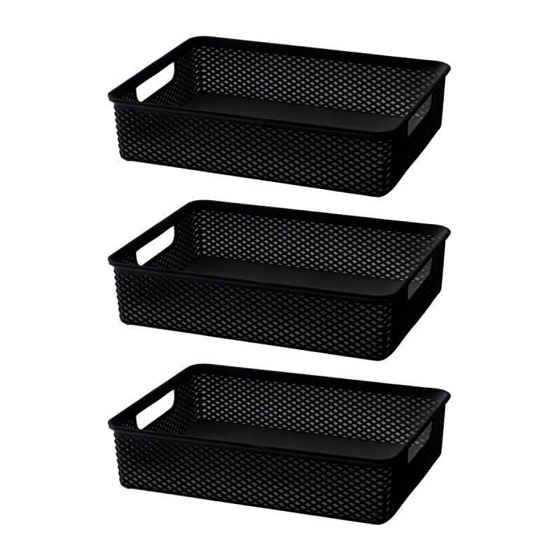 Set x3 Cesto organizador calado línea M NEGRO