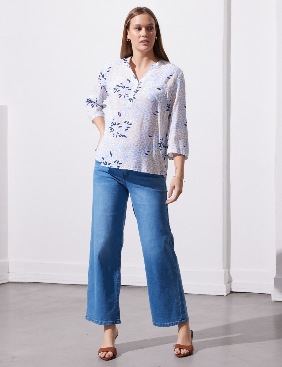 Blusa Algodon Print - Blanco/multi 