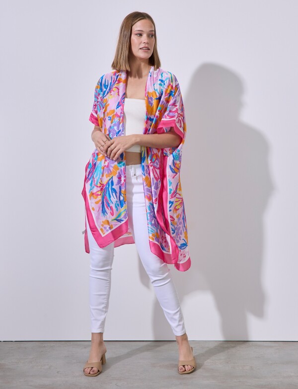 Kimono Flores MULTI/FUCSIA