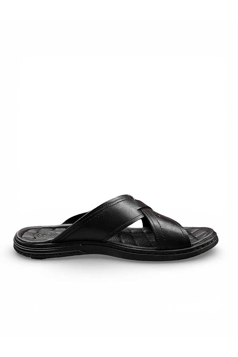 SANDALIA PEGADA CUERO 131222 Negro