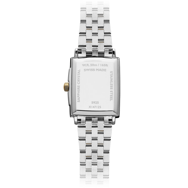 Reloj Raymond Weil Toccata Lady rectangular combinado con esfera blanca . Reloj Raymond Weil Toccata Lady rectangular combinado con esfera blanca .