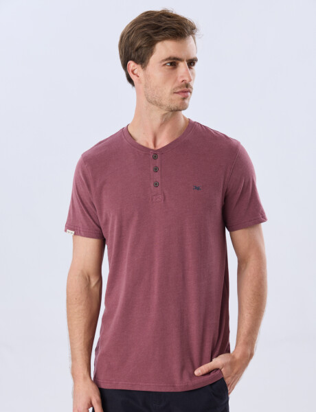 REMERA LISA DE ALGODÓN Bordo Melange