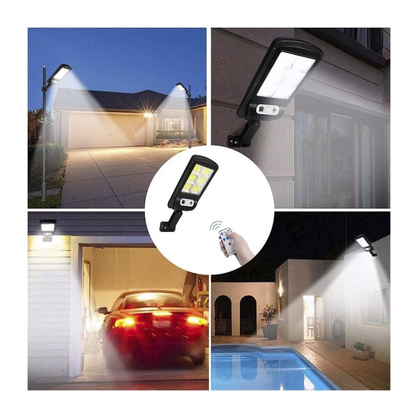 Foco Solar 150 LED Sensor Movimiento Control Remoto Exterior Foco Solar 150 LED Sensor Movimiento Control Remoto Exterior