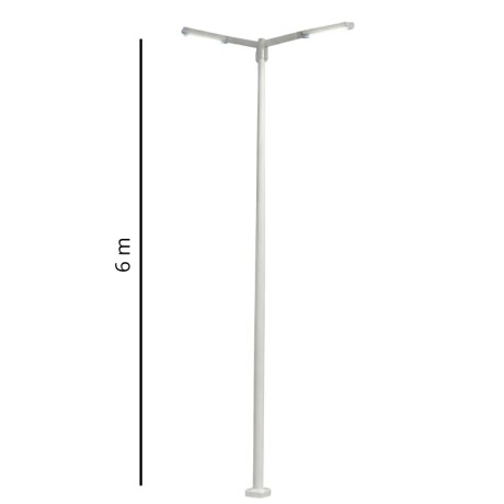 Columna 6mt con dos Brazos Blanca Columna 6mt Con Dos Brazos Blanca