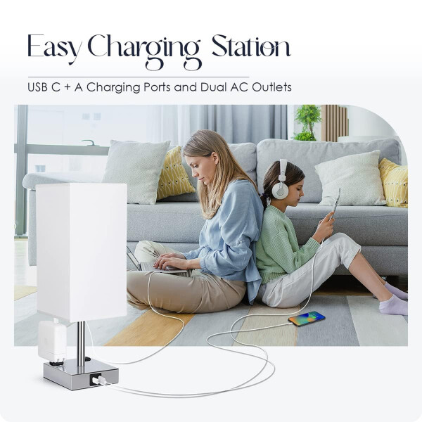 Lámpara de Mesa Touch IMBACK IBK-ILU013 | Con USB-C, USB-A y Enchufes | Moderna y Funcional Blanco Lámpara de Mesa Touch IMBACK IBK-ILU013 | Con USB-C, USB-A y Enchufes | Moderna y Funcional Blanco