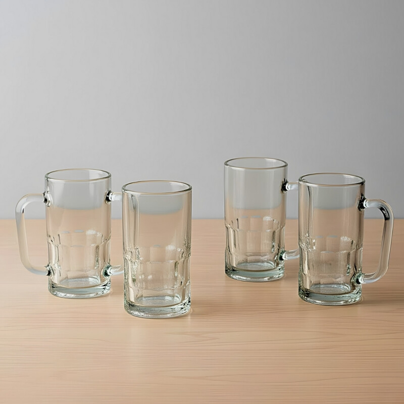 Set x4 Jarra cerveza 350ml vidrio millenium TRANSPARENTE