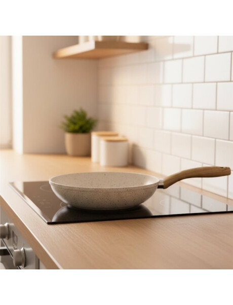 WOK ANTIADHERENTE 28X7CM APTO INDUCCION BEIGE WOK ANTIADHERENTE 28X7CM APTO INDUCCION BEIGE